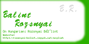 balint rozsnyai business card